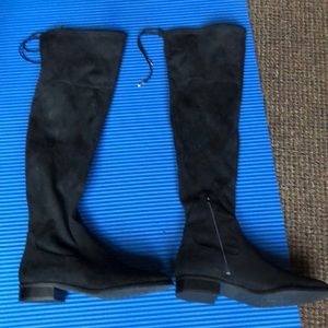Over the knee suede boots